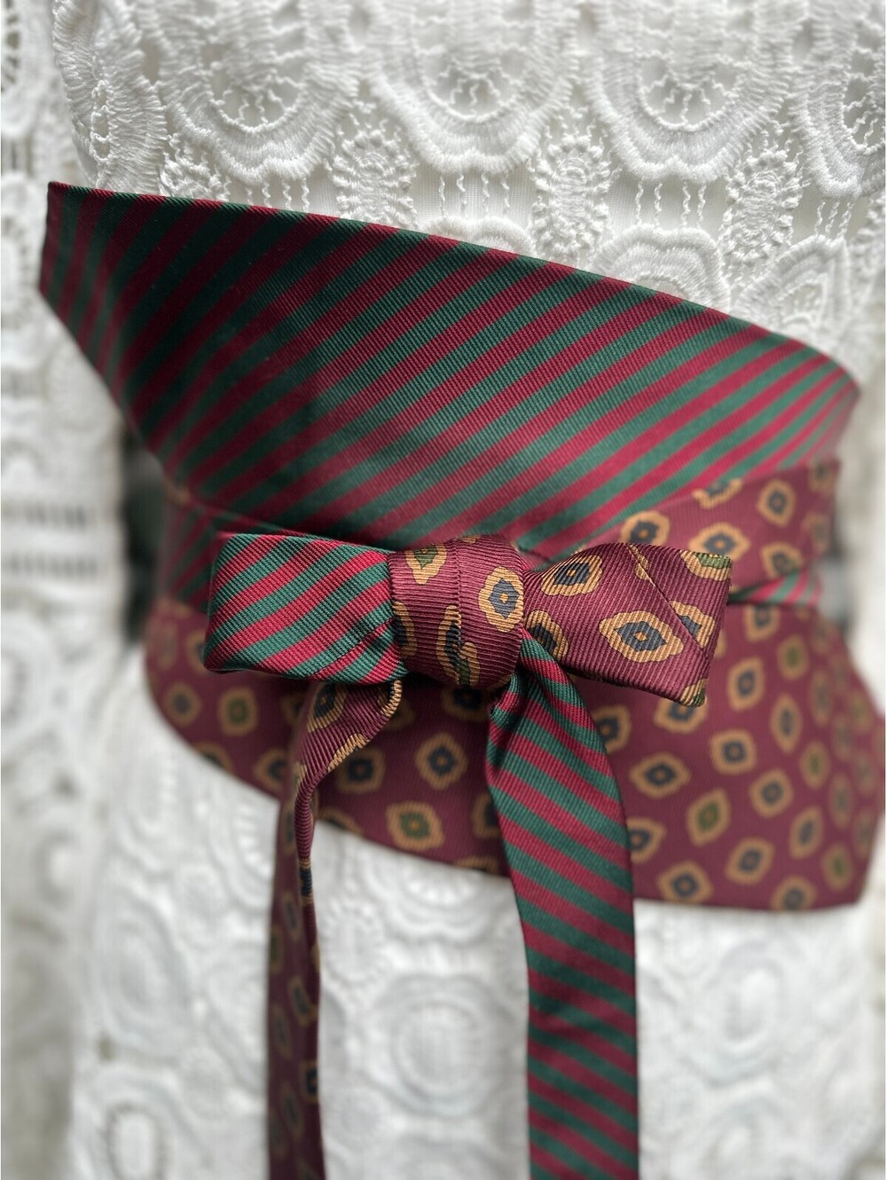 Upcycled Silk Obi Belt | Corset Style | OOAK | OS